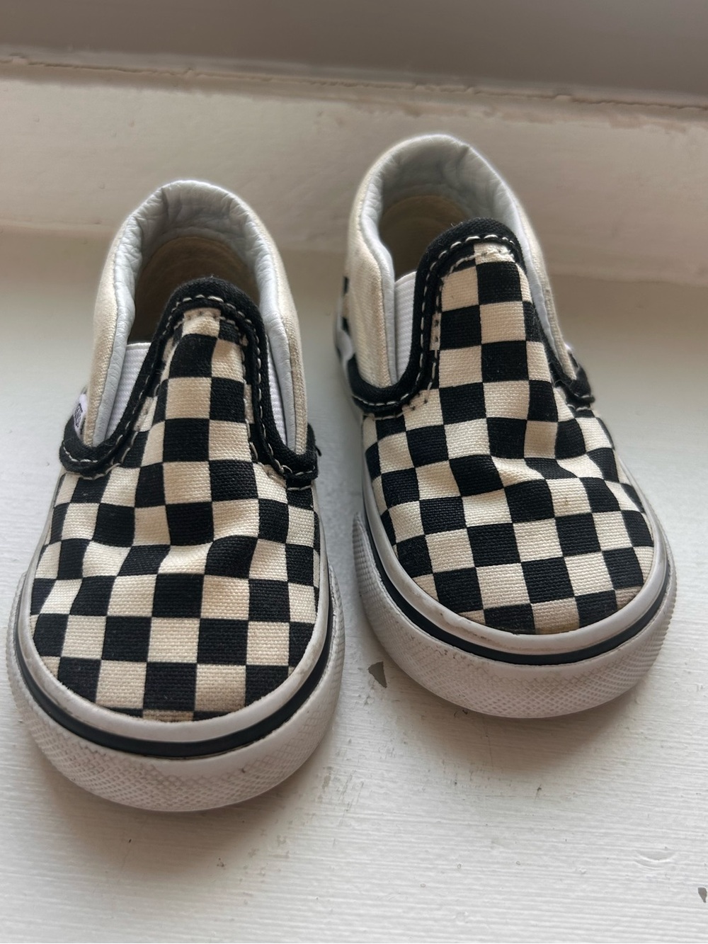 Vans Kids Black and White Checkerboard Slip-On Sneakers